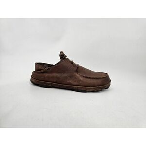 OluKai Mens Ohana Li 'ili Shoes Size 8.5 Brown Lace Up Nubuck Leather